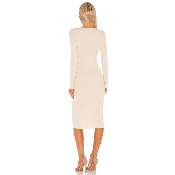 Lovers and Friends Phoenix Mini Dress Ribbed Crystal Button Elegant Ivory Size S - Picture 3 of 9